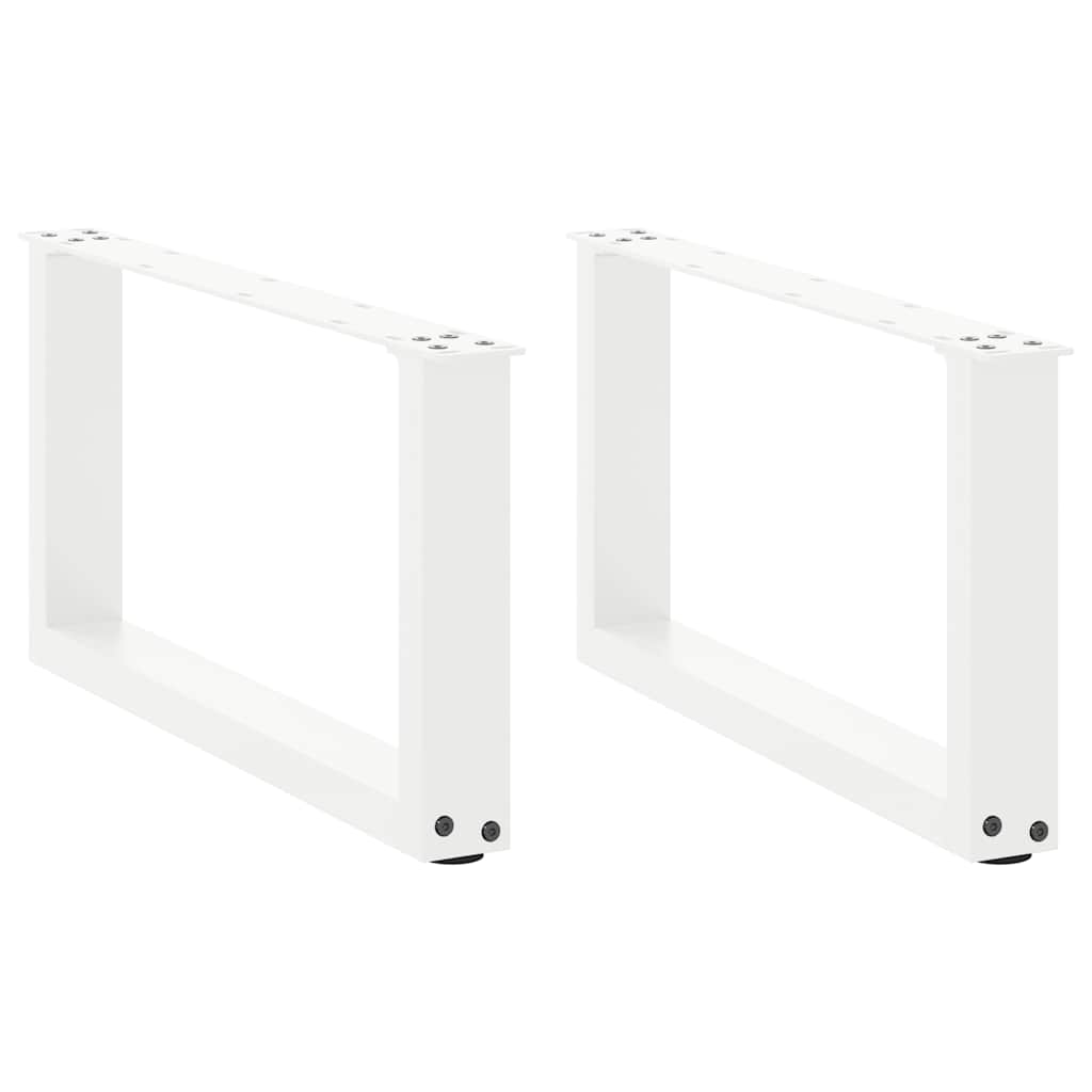 Salontafelpoten U-Vormig Staal Wit 2 60 x (30-31) cm