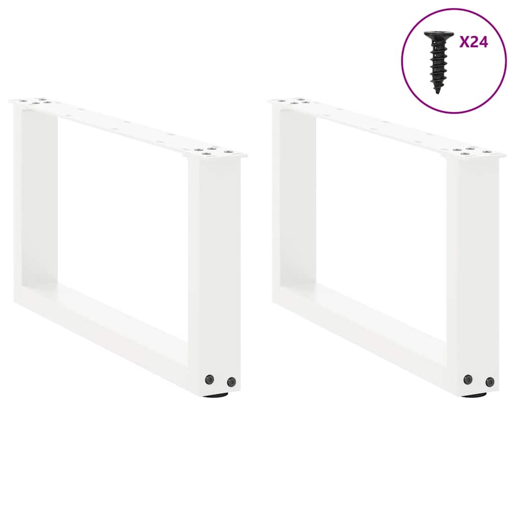 Salontafelpoten U-Vormig Staal Wit 2 60 x (30-31) cm