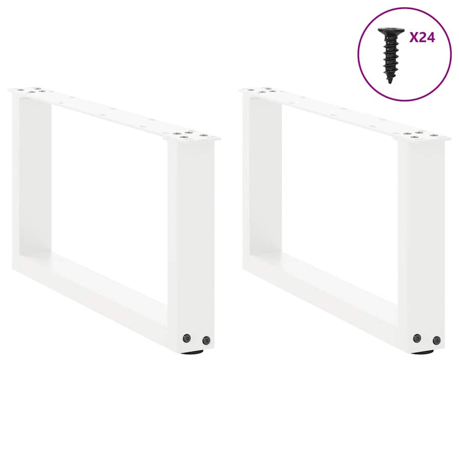 Salontafelpoten U-Vormig Staal Wit 2 60 x (30-31) cm