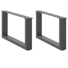 Salontafelpoten 2 st U-vormig 60x30 cm staal antraciet