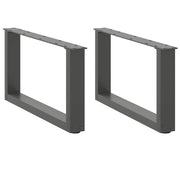 Salontafelpoten 2 st U-vormig 60x30 cm staal antraciet