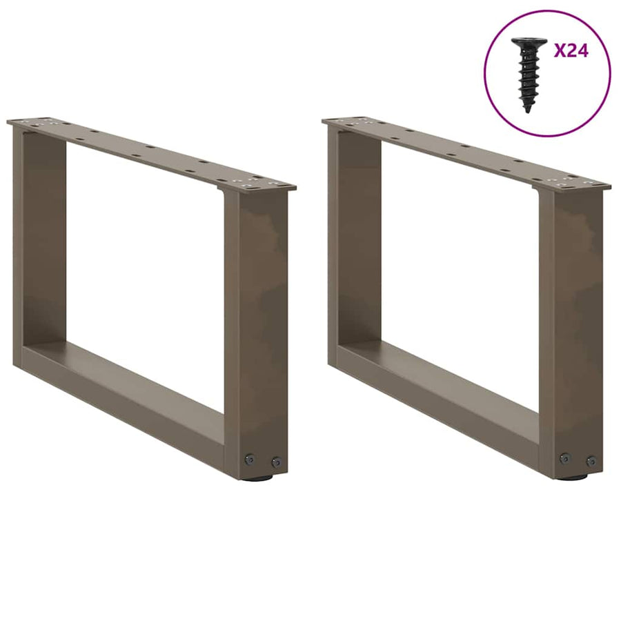Salontafelpoten U-Vormig Staal Naturel 2 60 x (30-31) cm
