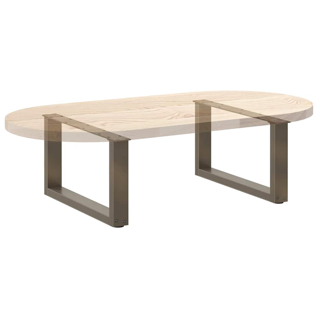Salontafelpoten U-Vormig Staal Naturel 2 60 x (30-31) cm