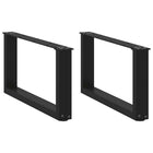 Salontafelpoten 2 st U-vormig 70x30 cm staal zwart