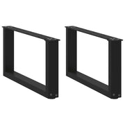 Salontafelpoten 2 st U-vormig 70x30 cm staal zwart