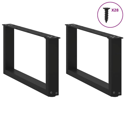 Salontafelpoten 2 st U-vormig 70x(30-31) cm staal zwart