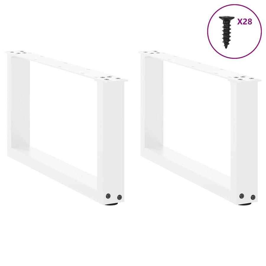 Salontafelpoten U-Vormig Staal Wit 2 70 x (30-31) cm