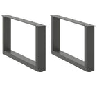 Tafelpoten U-vormig 70x30 cm staal antraciet 2 stuks