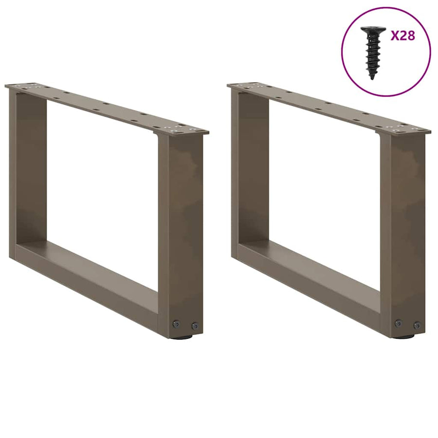Salontafelpoten U-Vormig Staal Naturel 2 70 x (30-31) cm