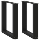 Coffee table legs 2 pcs U-shaped 28x(42-43) cm steel black