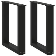 Coffee table legs 2 pcs U-shaped 28x(42-43) cm steel black