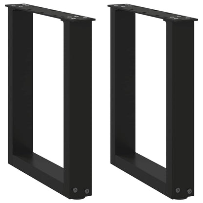 Salontafelpoten 2 st U-vormig 28x(42-43) cm staal zwart