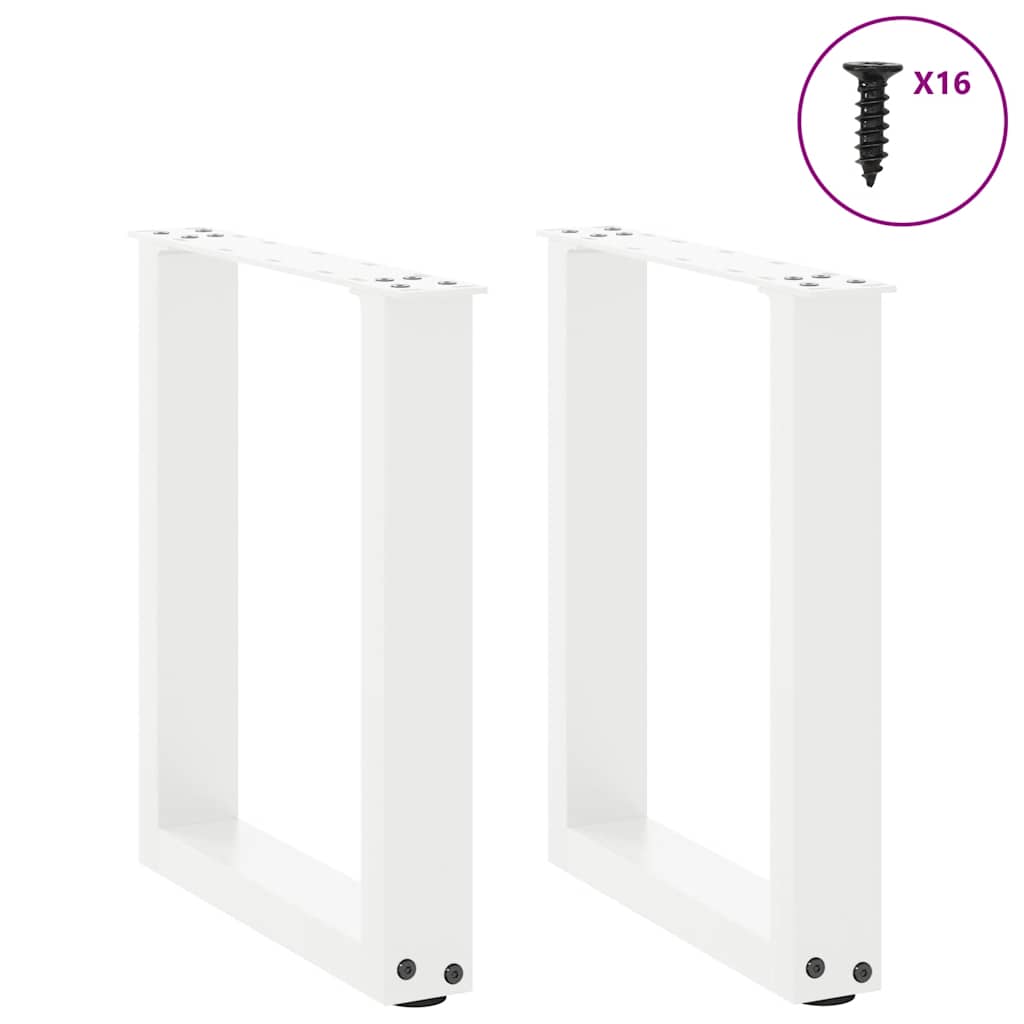 Salontafelpoten U-Vormig Staal Wit 2 28 x (42-43) cm