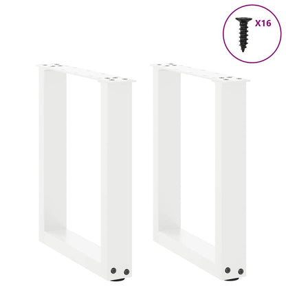 Salontafelpoten U-Vormig Staal Wit 2 28 x (42-43) cm