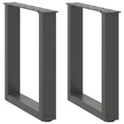 Coffee table legs 2 pcs U-shaped 28x(42-43) cm steel anthracite