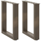 Coffee table legs 2 pcs U-shaped 28x(42-43) cm steel natural