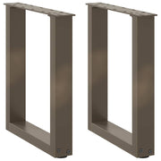 Coffee table legs 2 pcs U-shaped 28x(42-43) cm steel natural