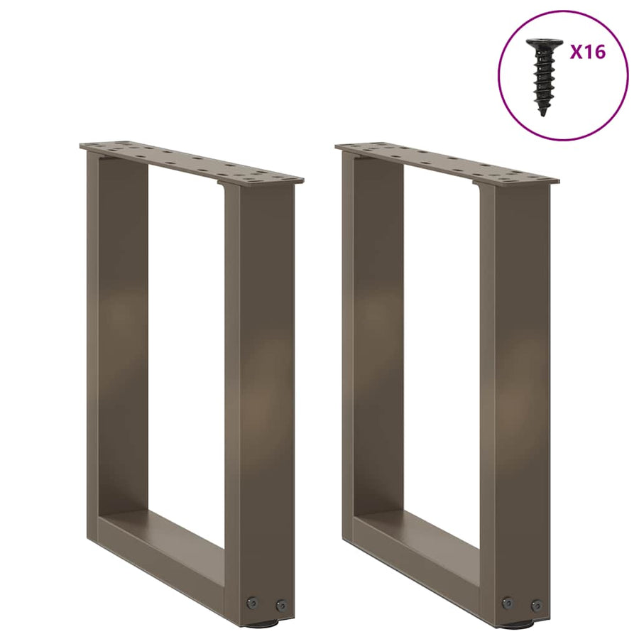 Salontafelpoten U-Vormig Staal Naturel 2 28 x (42-43) cm