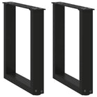 Coffee table legs 2 pcs U-shaped 38x(42-43) cm steel black