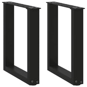 Coffee table legs 2 pcs U-shaped 38x(42-43) cm steel black