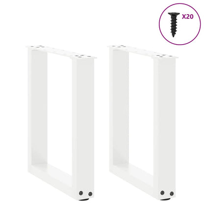 Salontafelpoten U-Vormig Staal Wit 2 38 x (42-43) cm