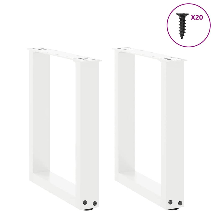 Salontafelpoten U-Vormig Staal Wit 2 38 x (42-43) cm