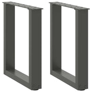 Tafelpoten U-vormig 38x42-43 cm staal antraciet 2 stuks