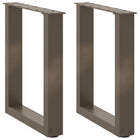 Coffee table legs 2 pcs U-shaped 38x(42-43) cm steel natural