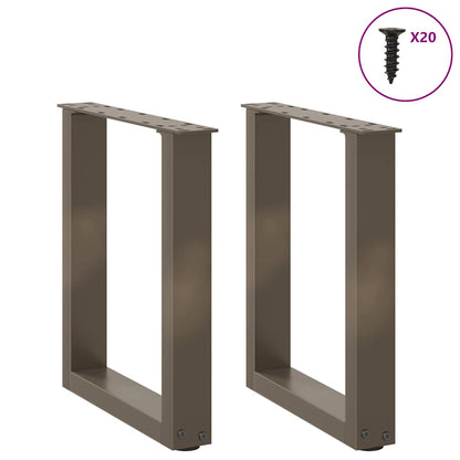 Salontafelpoten U-Vormig Staal Naturel 2 38 x (42-43) cm