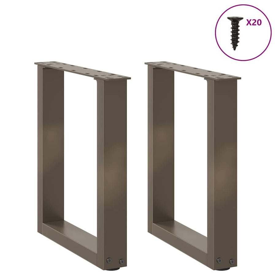 Salontafelpoten U-Vormig Staal Naturel 2 38 x (42-43) cm