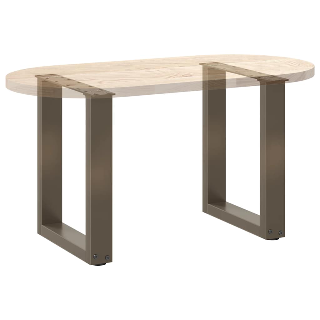 Salontafelpoten U-Vormig Staal Naturel 2 38 x (42-43) cm