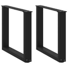 Tafelpoten U-vormig 50x42 cm staal zwart 2 stuks