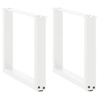 Coffee table legs 2 pcs U-shaped 50x(42-43) cm steel white