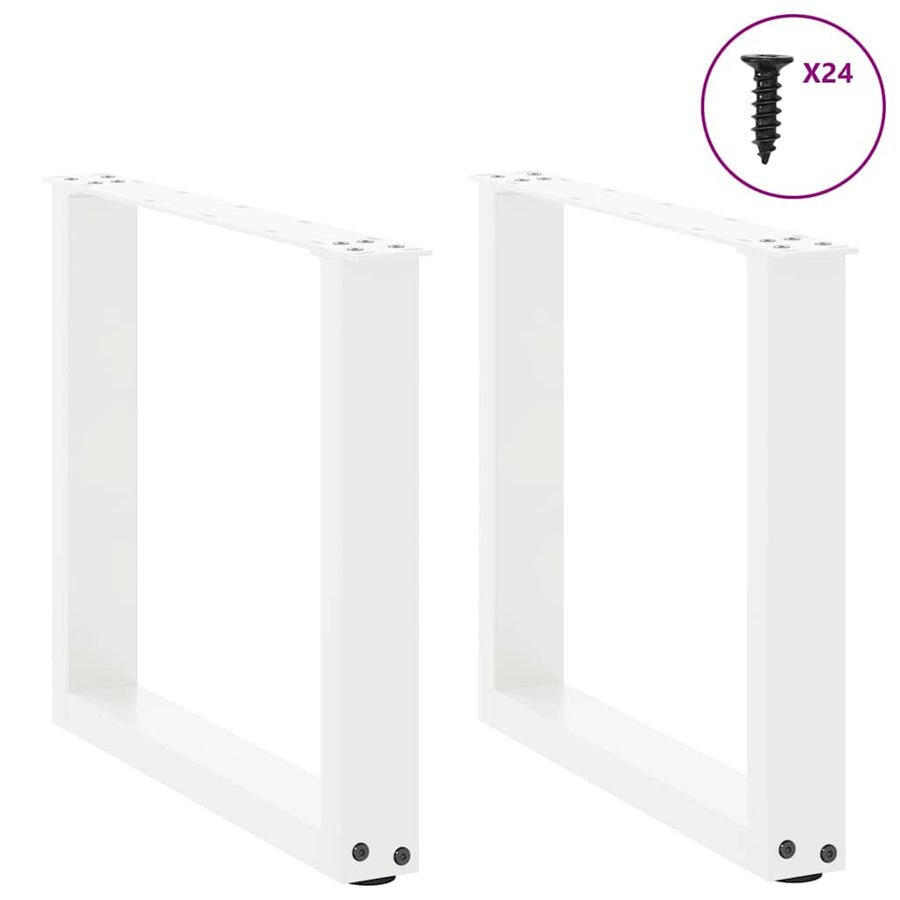 Salontafelpoten U-Vormig Staal Wit 2 50 x (42-43) cm