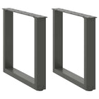 Coffee table legs 2 pcs U-shaped 50x(42-43) cm steel anthracite
