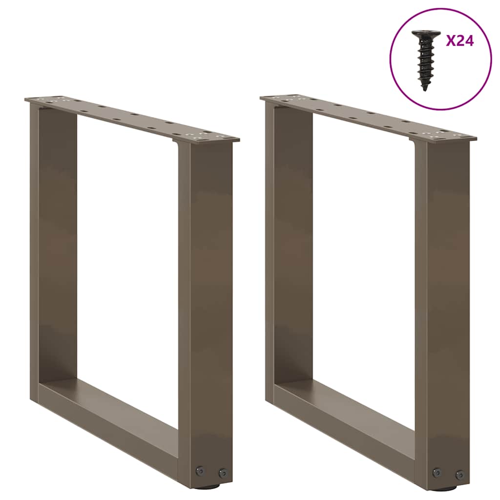 Salontafelpoten U-Vormig Staal Naturel 2 50 x (42-43) cm