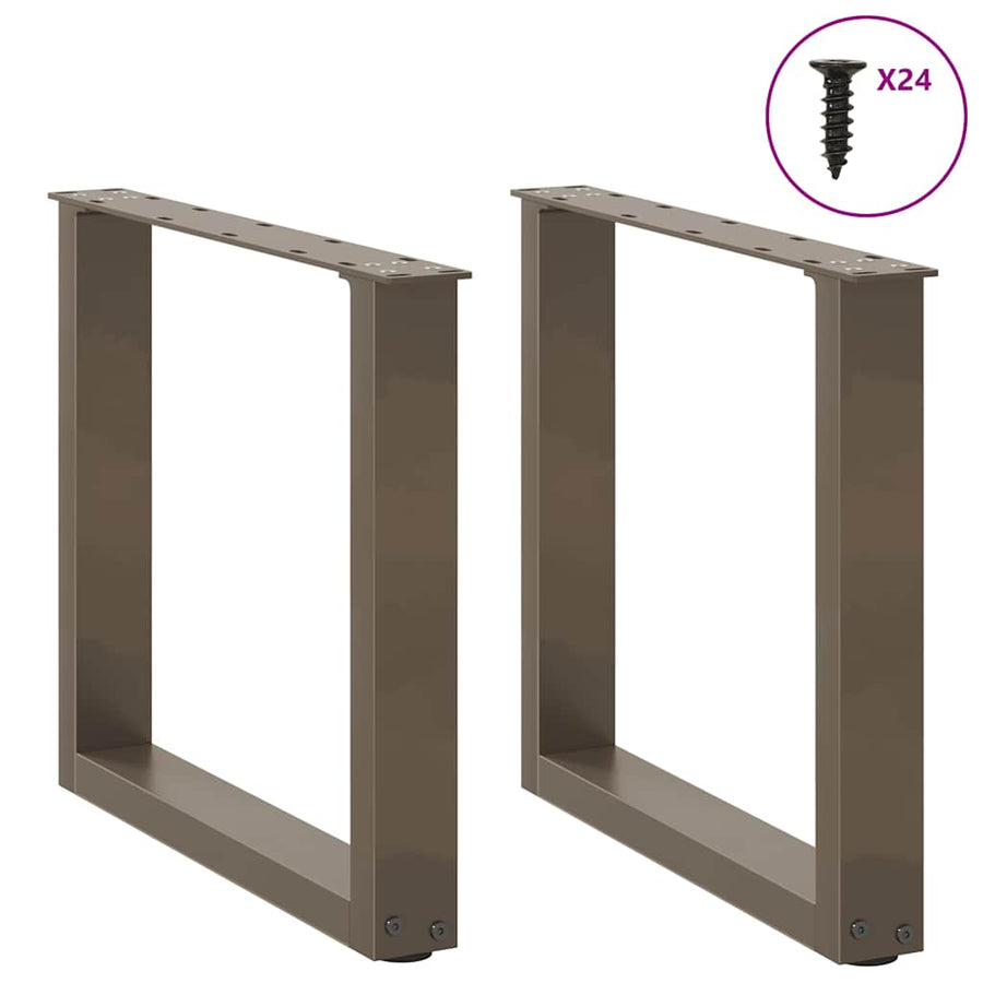 Salontafelpoten U-Vormig Staal Naturel 2 50 x (42-43) cm