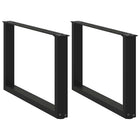 Coffee table legs 2 pcs U-shaped 60x(42-43) cm steel black