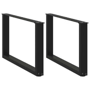 Tafelpoten U-vormig 60x42 cm staal zwart 2 stuks