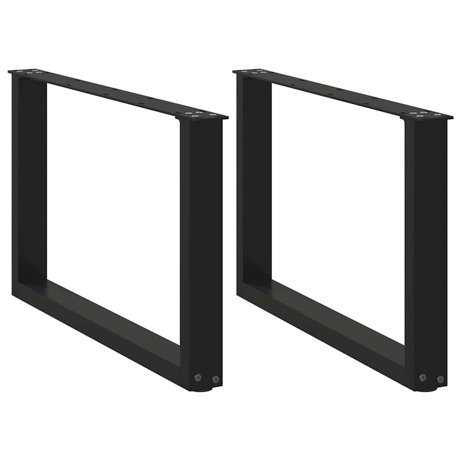 Salontafelpoten 2 st U-vormig 60x(42-43) cm staal zwart