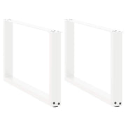 Salontafelpoten U-vorm 60x42 cm staal wit 2 stuks