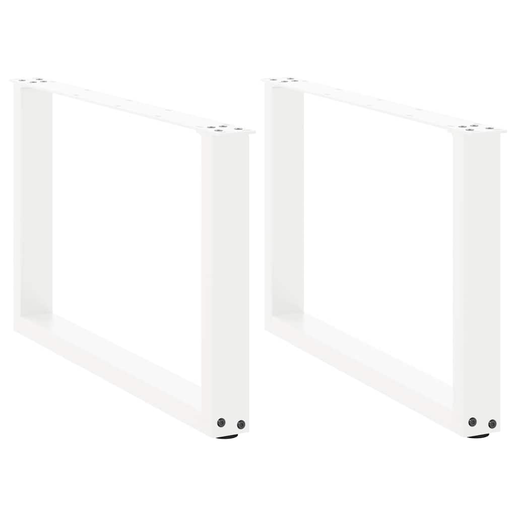 Salontafelpoten U-Vormig Staal Wit 2 60 x (42-43) cm