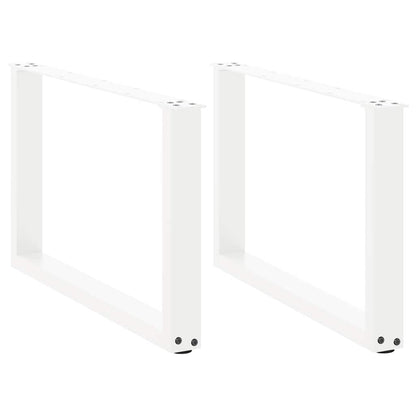 Salontafelpoten U-Vormig Staal Wit 2 60 x (42-43) cm