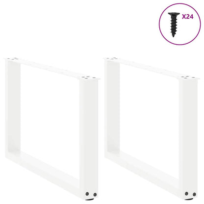 Salontafelpoten U-Vormig Staal Wit 2 60 x (42-43) cm