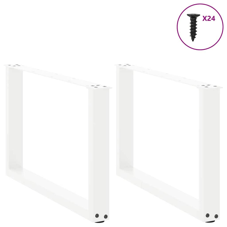 Salontafelpoten U-Vormig Staal Wit 2 60 x (42-43) cm