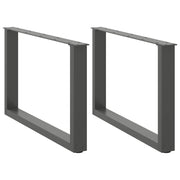 Tafelpoten U-vormig 60x42 cm staal antraciet 2 stuks
