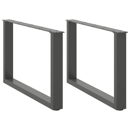 Salontafelpoten U-Vormig Staal Antraciet 2 60 x (42-43) cm