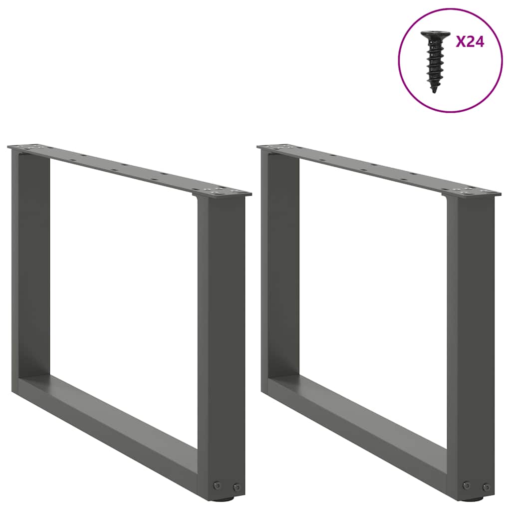 Salontafelpoten U-Vormig Staal Antraciet 2 60 x (42-43) cm