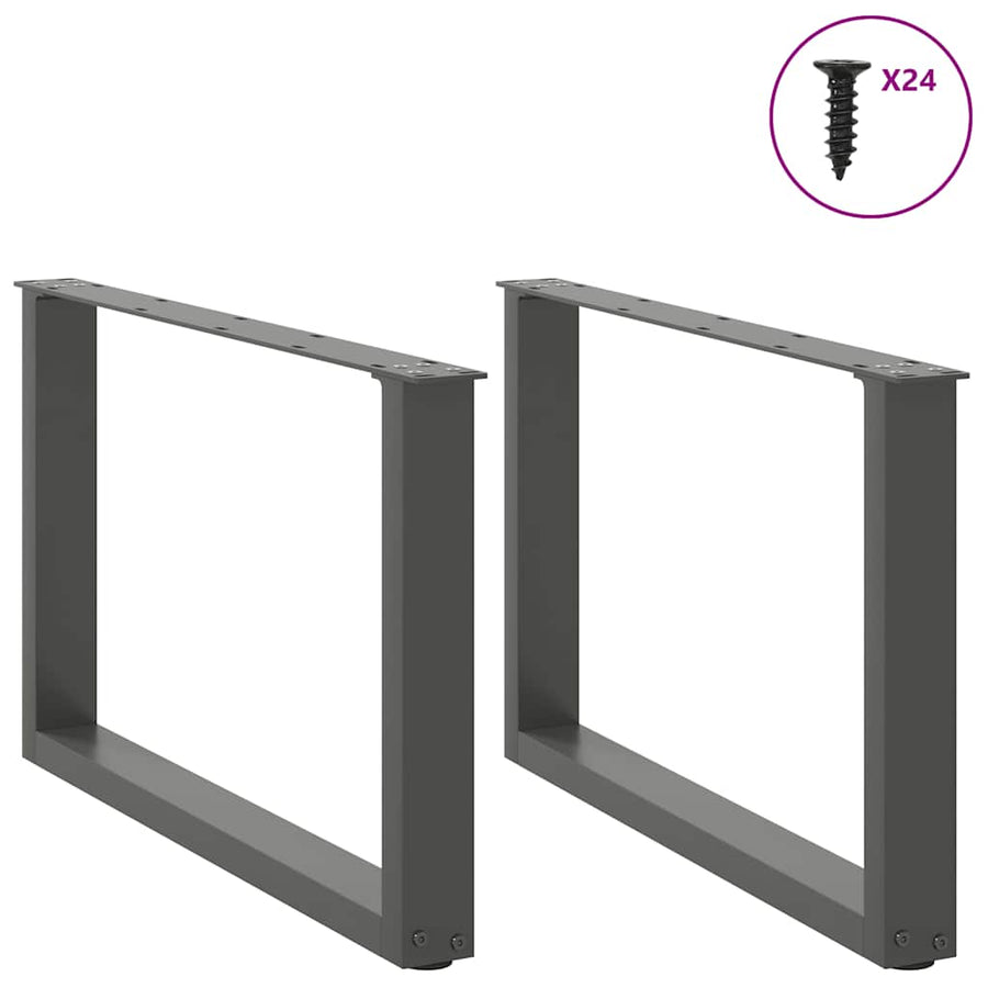 Salontafelpoten U-Vormig Staal Antraciet 2 60 x (42-43) cm