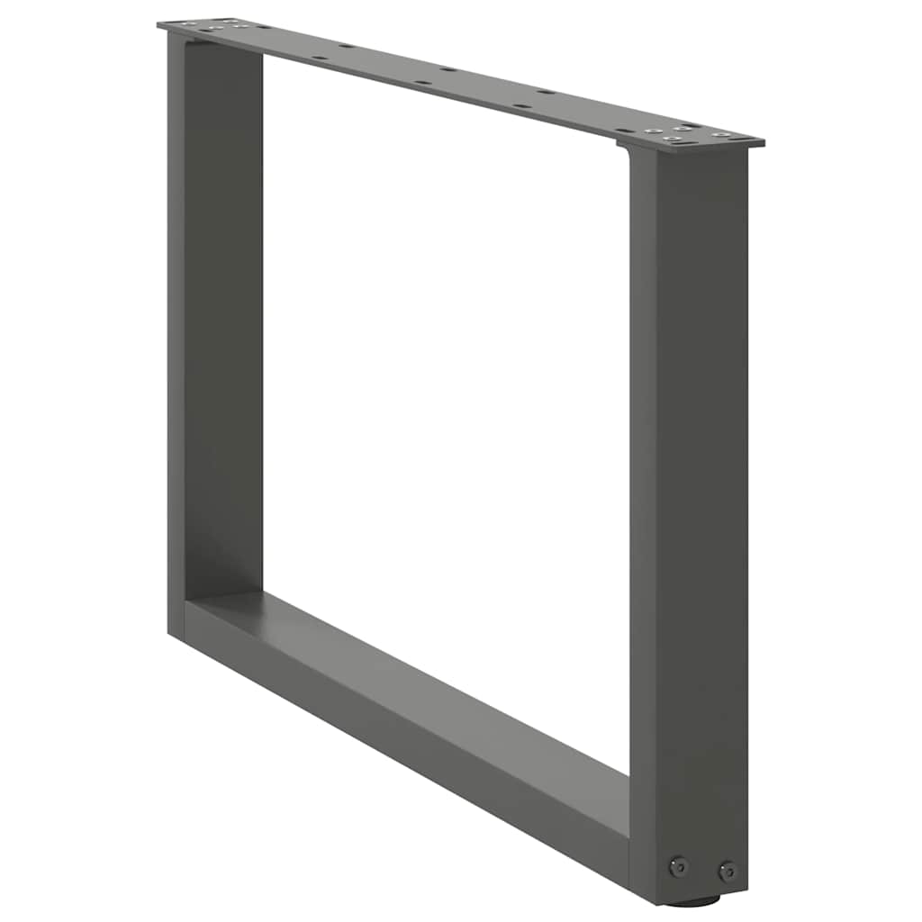 Salontafelpoten U-Vormig Staal Antraciet 2 60 x (42-43) cm